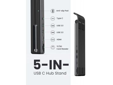 UGREEN Dock. Station Notebook Stand 80551 HDMI,2xUSB-A,USB-C,SD TF,Bl.