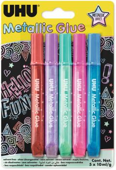 Uhu glitter glue 47305 metallic 5 farben - Uhu-47305-4026700473056