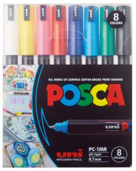 Uni-ball fineliner posca 0.7mm pc-1mr 8c 8 farben ass. - Uni-ball-pc-1mr-8c-4902778246061