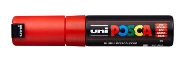 Uni-ball posca marker 8mm pc-8k red rot, keilspitze - Uni-ball-pc-8k-red-4902778916476