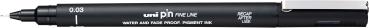 Uni-ball fineliner pin 0.03mm pin003-200(s) black schwarz - Uni-ball-pin003-200s-black-4902778230817