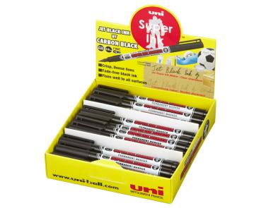 UNI-BALL Marker Super Ink 0.9mm PNA-125.3D schwarz, Rundspitze 36 Stück