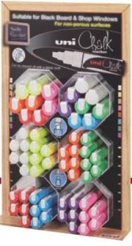 Uni-ball chalk marker display pwe5m/8k5dse ass. 60 stück - Uni-ball-pwe5m-8k5dse-4902778140734