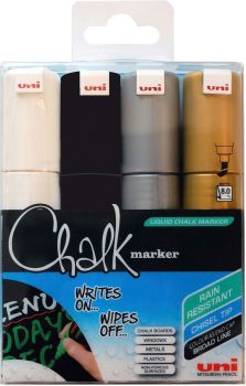 Uni-ball chalk marker 8mm pwe8k.4c-5 4 farben 4 stück - Uni-ball-pwe8k4c-5-7640125733358