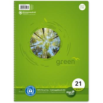 URSUS Collegeblock green A4 608570010 liniert, 70g, 80 Blatt