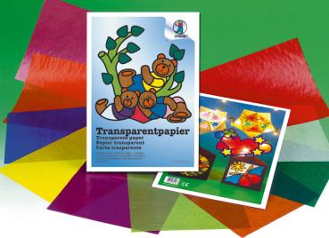 URSUS Transparentpapier 23x33cm 8230099F 42g, 10 Farben ass. 10 Blatt
