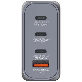 Verbatim charger 100w gan grey 32202 3xusb-c 1xusb-a +adapter uk/us - Verbatim-32202-0023942322023-03.jpg