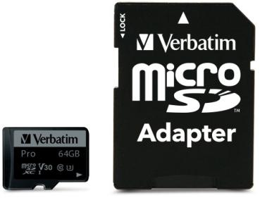 Verbatim micro sdxc pro u3 64gb 47042 read 90mb/sec. write 45mb/sec - Verbatim-47042-0023942470427-02.jpg