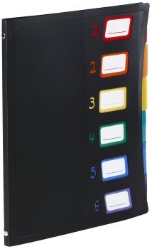 VIQUEL Pultmappe A4 493067 A4 1-6 schwarz/bunt