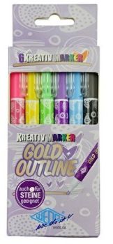 Wedo marker gold + outliner 1-2mm 252700699 set 6 stück - Wedo-252700699-4003801870656