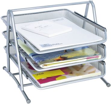 WEDO Briefablage OFFICE Metall 65854 3 Fächer 35x27x30cm silber