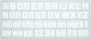 WESTCOTT Zeichenschablone 10mm E-10610 00 A-Z, 0-9 transparent
