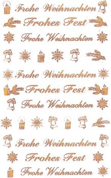 Z-DESIGN Folie transp./gold 76x120mm 52391 Frohe Weihnachten 2 Stück