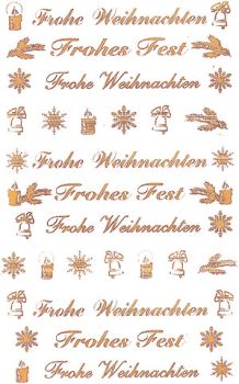 Z-DESIGN Folie transp./gold 76x120mm 52391 Frohe Weihnachten 2 Stück