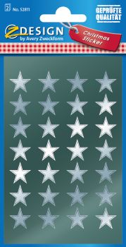 Z-DESIGN Sticker Sterne 52811 silber 2 Bogen