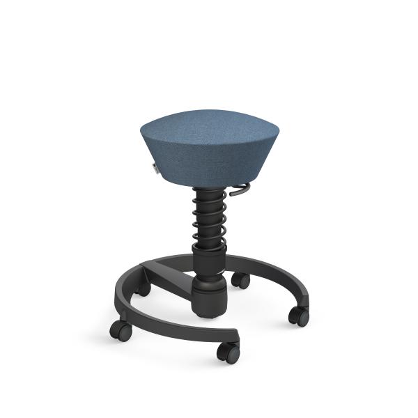 Aeris sitzhocker swopper 102hbstbkbkc schwarz/blau, mit rollen - Aeris-102hbstbkbkc-4250200425424