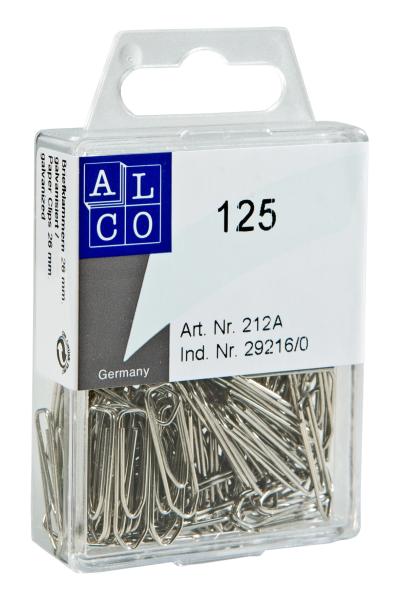 Alco büroklammern 26mm 212a eckig, verzinkt 125 stück - Alco-212a-4007735021214