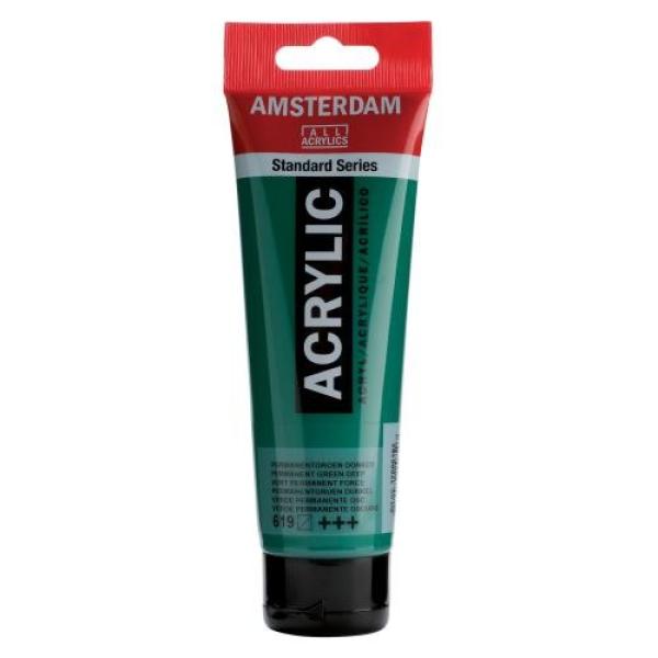 Amsterdam acrylfarbe 120ml 17096192 perm.grn.dnk. 619 - Amsterdam-17096192-8712079158507