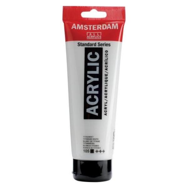 Amsterdam acrylfarbe 250ml 17121050 tit.weiss 105 - Amsterdam-17121050-8712079254636