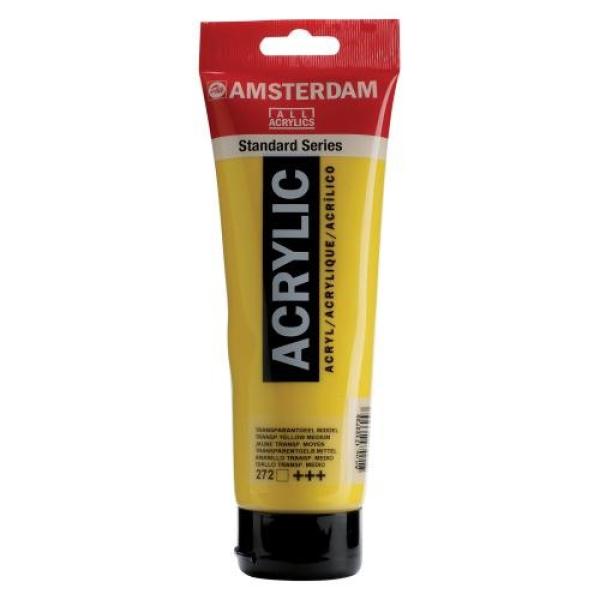 Amsterdam acrylfarbe 250ml 17122720 transp.gelb m. 272 - Amsterdam-17122720-8712079266943