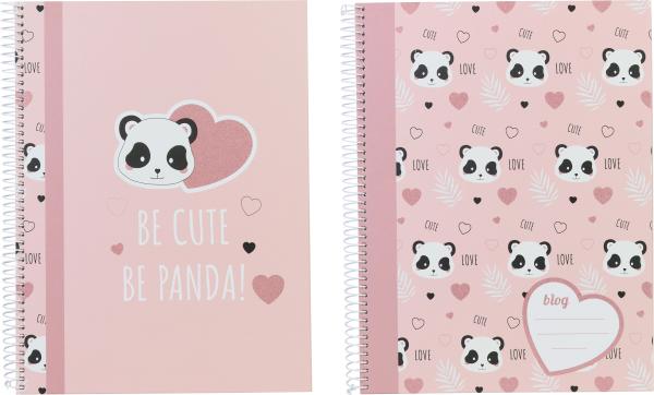 Ancor spiralbuch hardcover a5 117141 b'log cute panda,kariert 80 b. - Ancor-117141-5604730117141