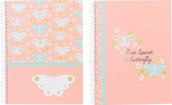 Ancor spiralbuch hardcover a4 118100 b'log butterflies,kariert 80b. - Ancor-118100-5604730118100