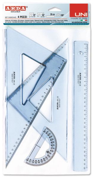Arda zeichenset set 30cm 70430ss uni, 4 stück - Arda-70430ss-8003438704306