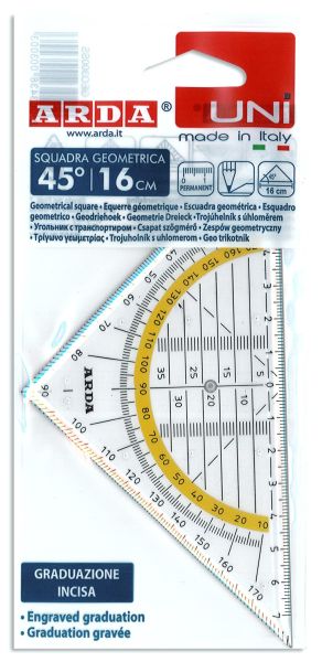 Arda geodreieck uni 16cm geo300ss transparent - Arda-geo300ss-8003438003003