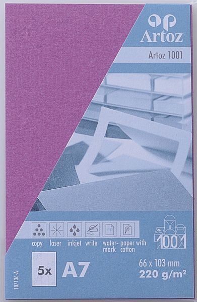 Artoz visitenkarten 1001 a7 107136144 220g, holunder 5 blatt - Artoz-107136144-7612450982336