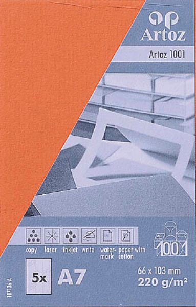 Artoz visitenkarten 1001 a7 107136145 220g, rot 5 blatt - Artoz-107136145-7612450244410