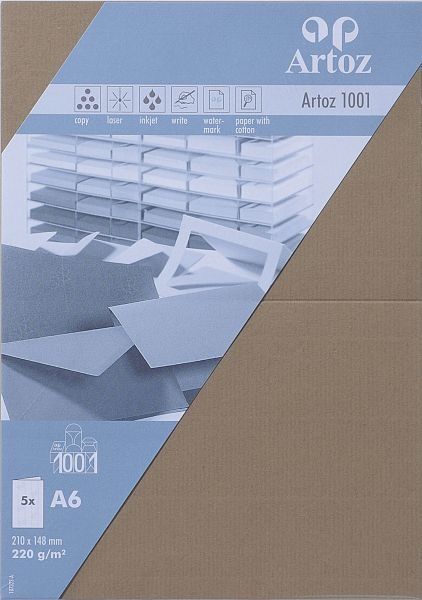 Artoz karten 1001 a6 107322265 220g, olive 5 blatt - Artoz-107322265-7612450728231