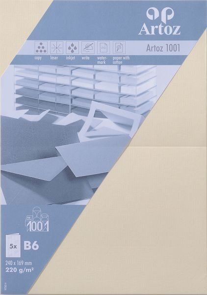 Artoz karten 1001 b6 107362262 220g, chamois 5 blatt - Artoz-107362262-7612450247640