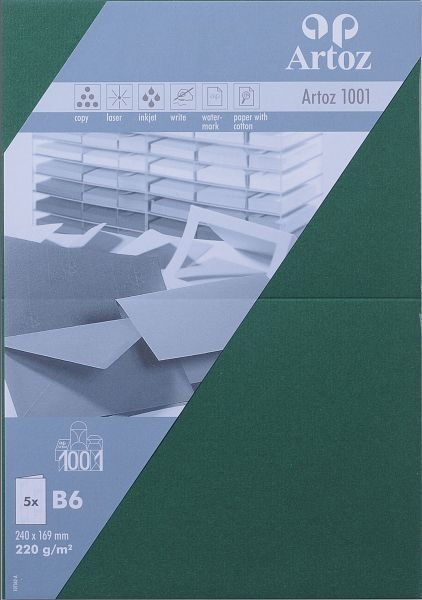 Artoz karten 1001 b6 107362263 220g, racing green 5 blatt - Artoz-107362263-7612450290608