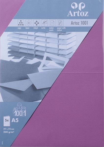 Artoz karten 1001 a5 107392264 220g, holunder 5 blatt - Artoz-107392264-7612450982015