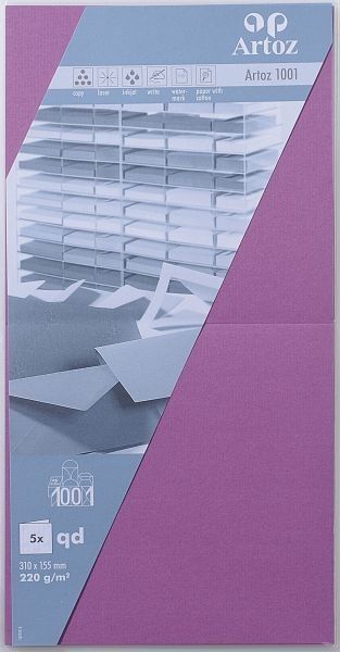 Artoz karten 1001 310x155mm 107452264 220g, holunder 5 blatt - Artoz-107452264-7612450982220