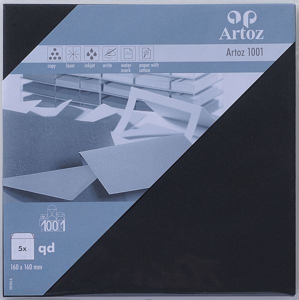 Artoz couverts 1001 160x160mm 107454182 100g, schwarz 5 stück - Artoz-107454182-7612450330380