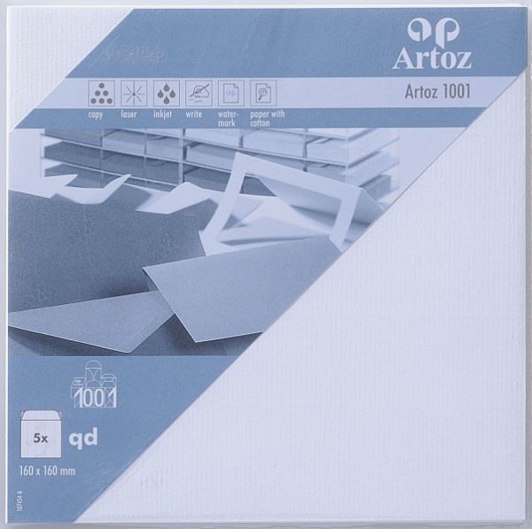 Artoz couverts 1001 160x160mm 107454182 100g, blütenweiss 5 stück - Artoz-107454182-7612450747829