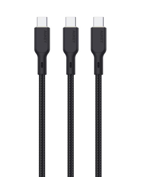 Aukey usb-c-to-c cable 100w cb-kcc101a 3 pack, 3x 1m - Aukey-cb-kcc101a-0689323787555