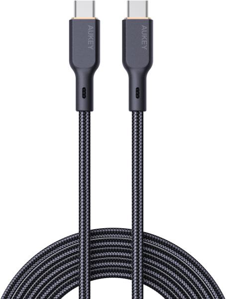 Aukey cable usb-c-to-c,kevlar core cb-kcc102 1.8m,nylon braided,100w,bl. - Aukey-cb-kcc102-0689323785322