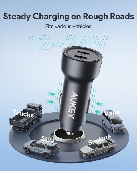 Aukey enduro dual car charger cc-y23 65w, usb c, pd, black - Aukey-cc-y23-0689323787234-03.jpg
