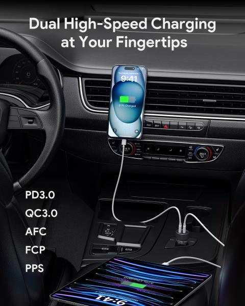 Aukey enduro dual car charger cc-y23 65w, usb c, pd, black - Aukey-cc-y23-0689323787234-07.jpg