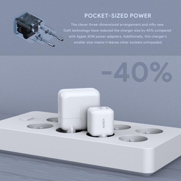 Aukey minima 30w gan usb-c pa-b1l wh wall charger, white - Aukey-pa-b1l-wh-0689323784868-07.jpg