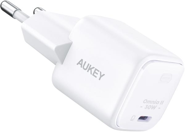 Aukey minima 30w gan usb-c pa-b1l wh wall charger, white - Aukey-pa-b1l-wh-0689323784868