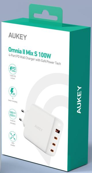 Aukey omniamix ii 100w gan pd pa-b7s  wh 4-port, wall charger white - Aukey-pa-b7s--wh-0689323785582-04.jpg