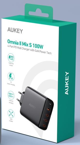Aukey omniamix ii 100w gan pd pa-b7s bk 4-port, wall charger black - Aukey-pa-b7s-bk-0689323785575-04.jpg