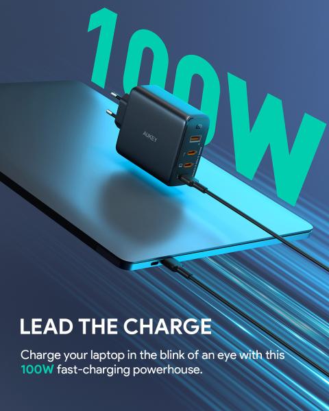 Aukey omniamix ii 100w gan pd pa-b7s bk 4-port, wall charger black - Aukey-pa-b7s-bk-0689323785575-08.jpg