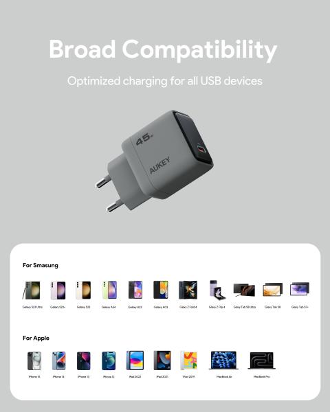 Aukey comet 45w gan pd pa-c2 1-port, wall charger grey - Aukey-pa-c2-0689323788187-07.jpg