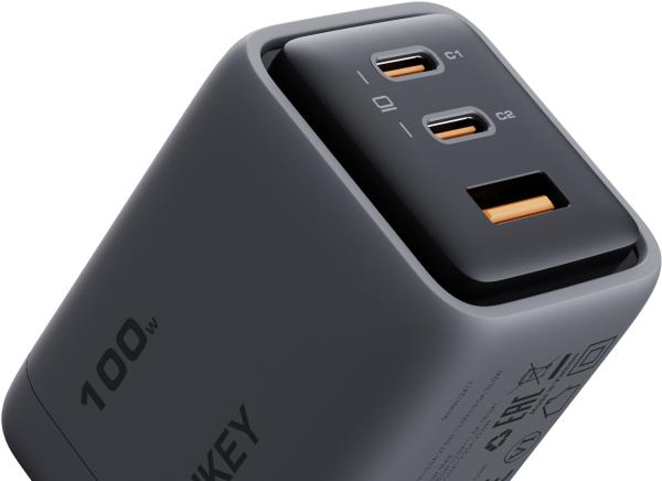 Aukey comet mix 100w gan pd pa-c5 4-port, wall charger grey - Aukey-pa-c5-0689323788217-04.jpg