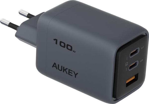 Aukey comet mix 100w gan pd pa-c5 4-port, wall charger grey - Aukey-pa-c5-0689323788217