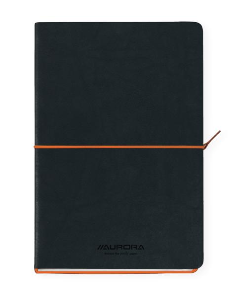 Aurora notizbuch softcover a5 2396teso schwarz/orange, liniert 192 s. - Aurora-2396teso-5411028040704